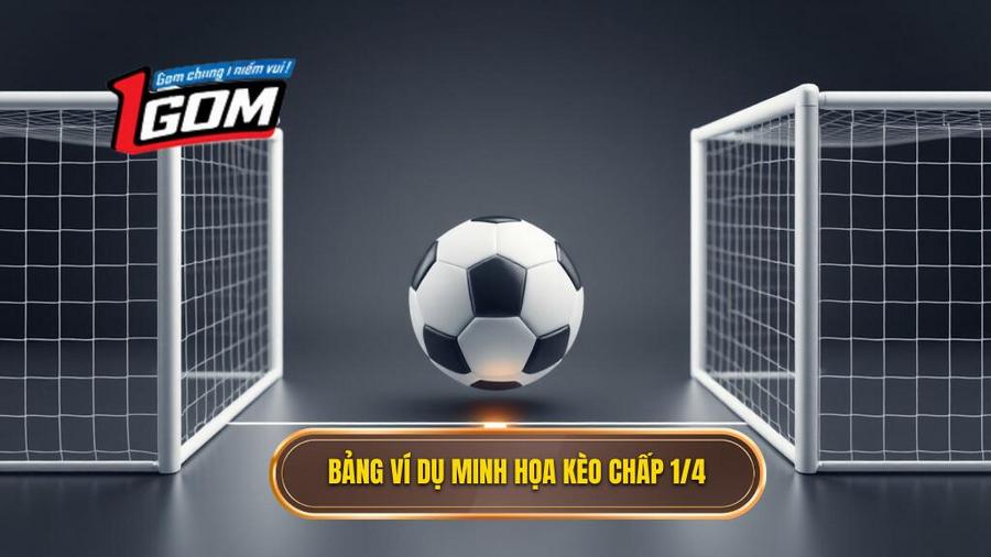Kèo chấp 1/4 (0.25) là gì? Hướng dẫn soi kèo đồng banh nửa trái chi tiết 2 Bảng ví dụ minh họa Kèo chấp 1/4 (0.25)