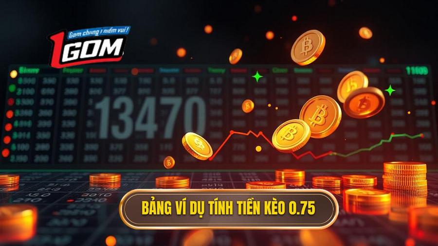 Kèo chấp 3/4 (0.75) là gì? Cẩm nang soi kèo 0.75 từ chuyên gia 1GOM 2 Bảng ví dụ minh họa cách tính tiền Kèo chấp 3/4 (0.75)